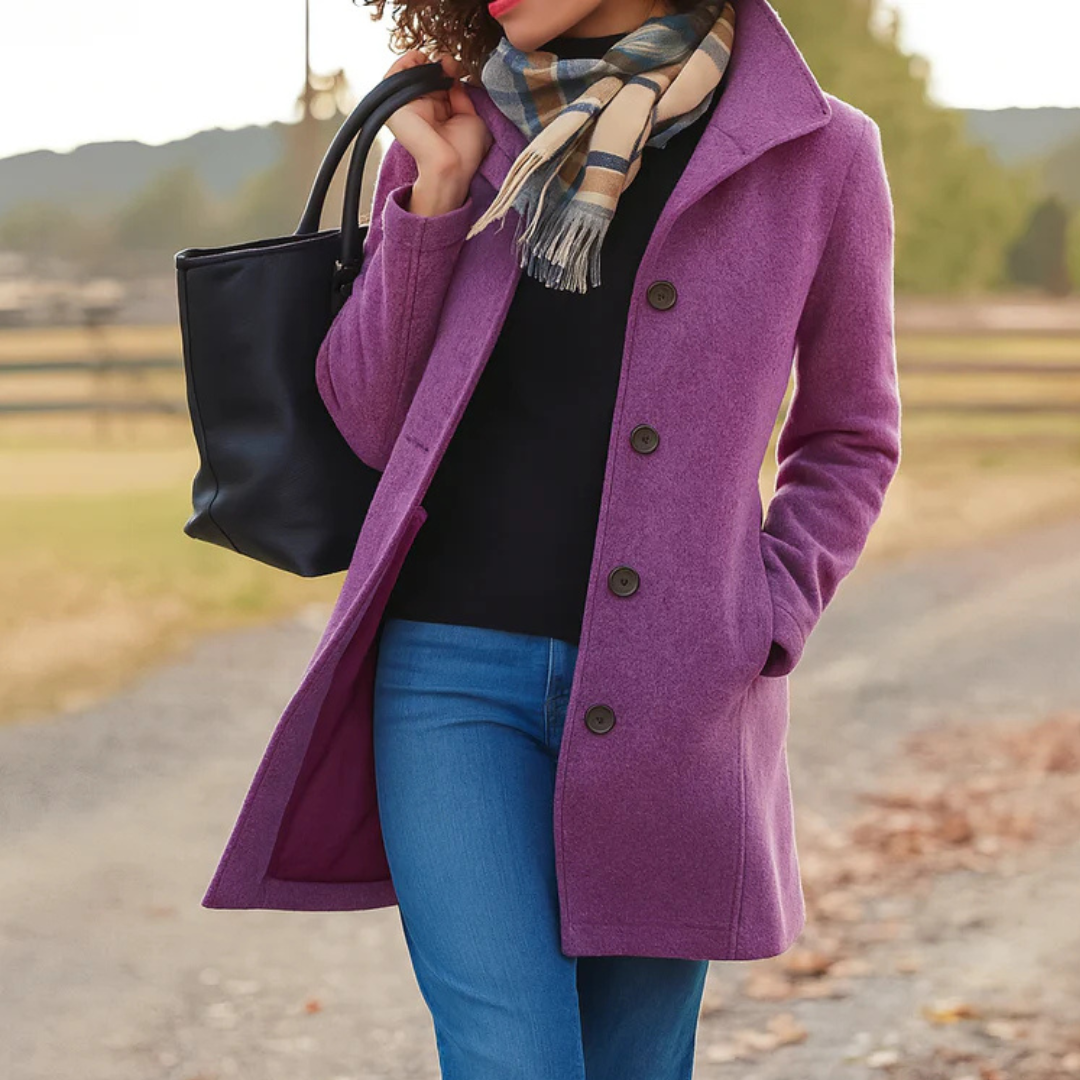 Cappotto monopetto di media lunghezza da donna