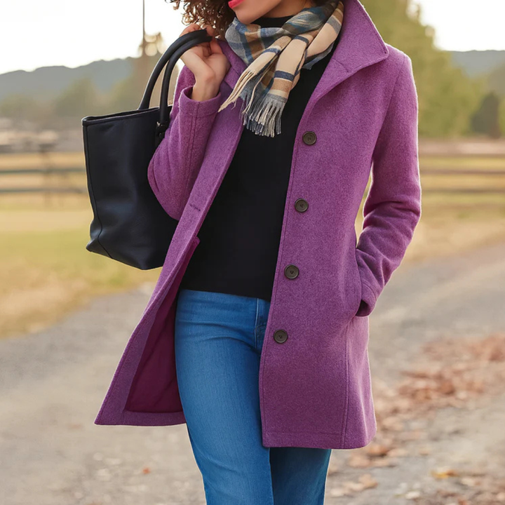Cappotto monopetto di media lunghezza da donna