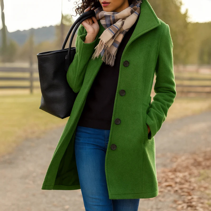 Cappotto monopetto di media lunghezza da donna