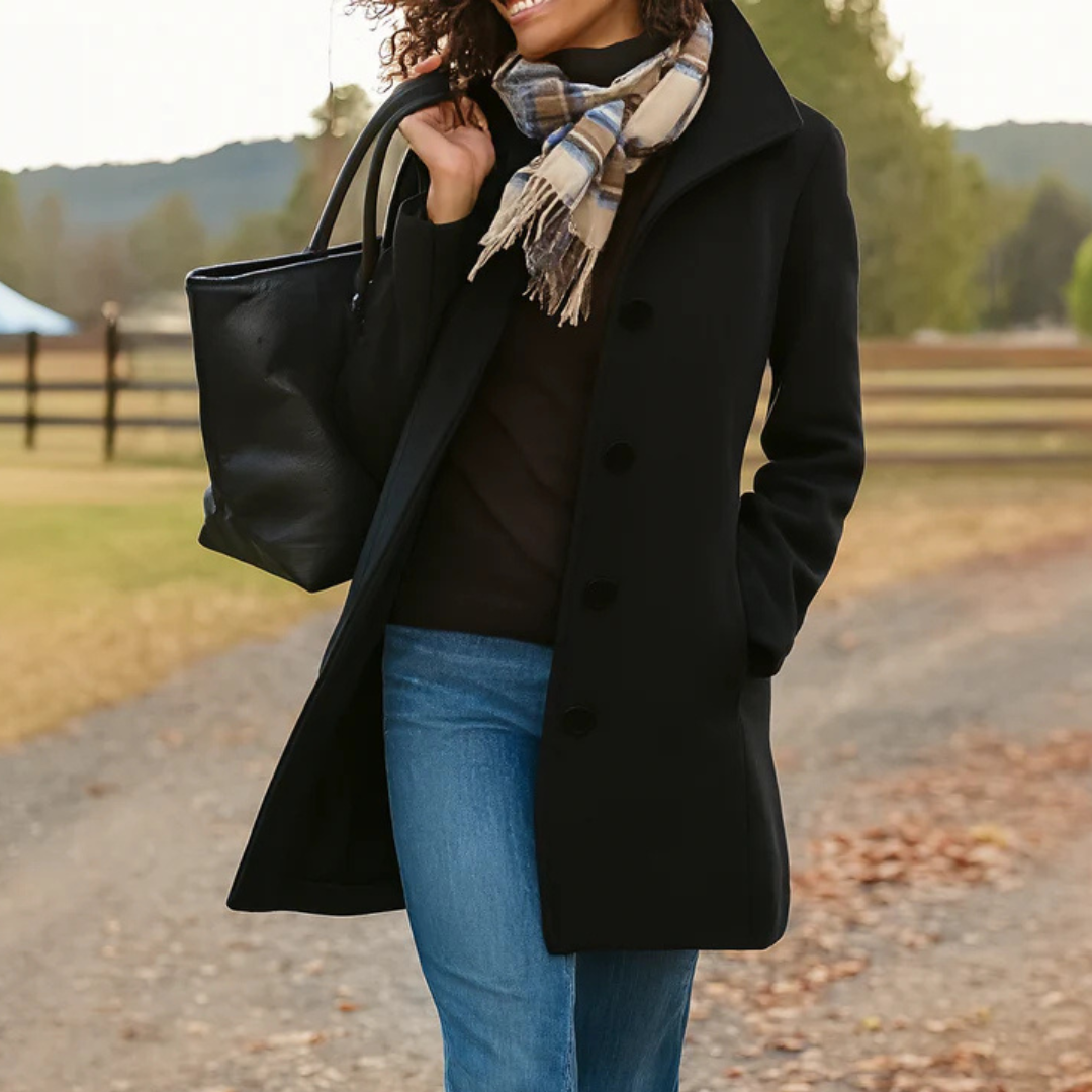 Cappotto monopetto di media lunghezza da donna