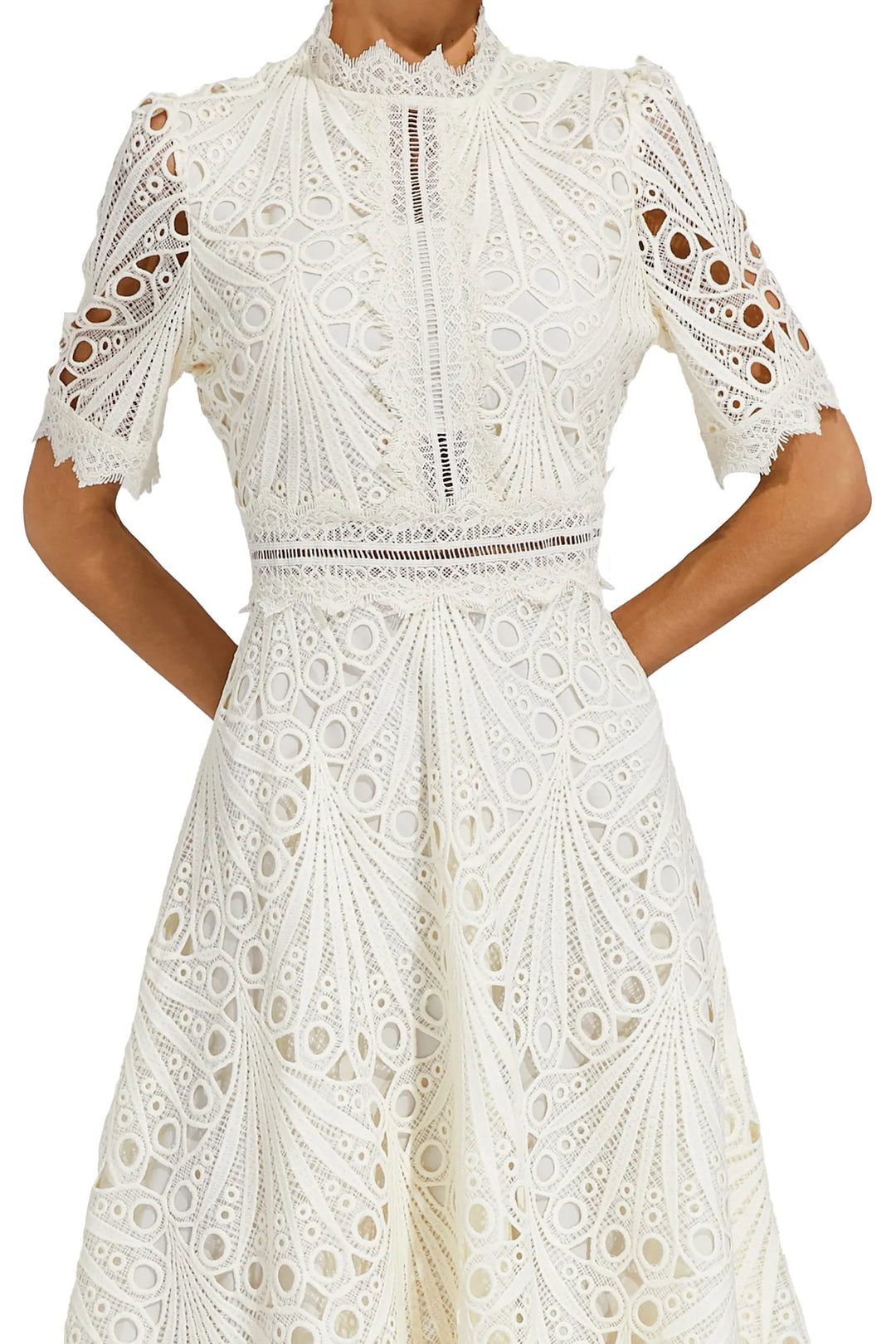 Lace Fit and Flare Midi Dress for Women