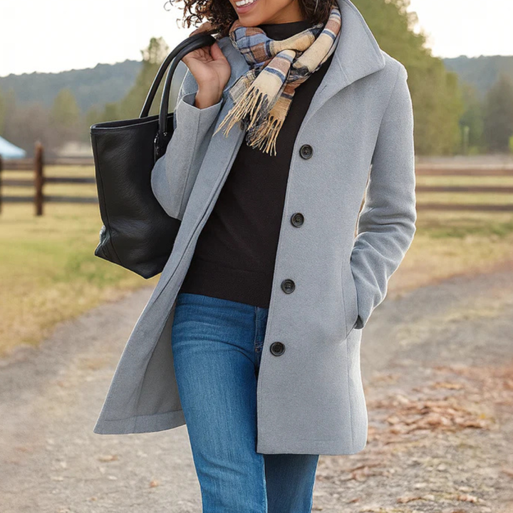 Cappotto monopetto di media lunghezza da donna