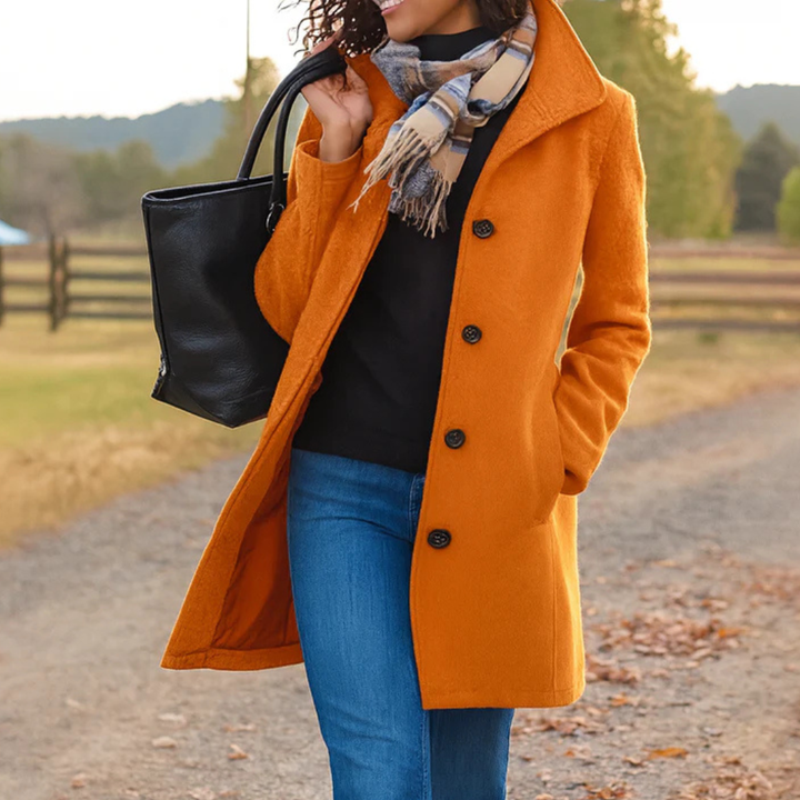 Cappotto monopetto di media lunghezza da donna