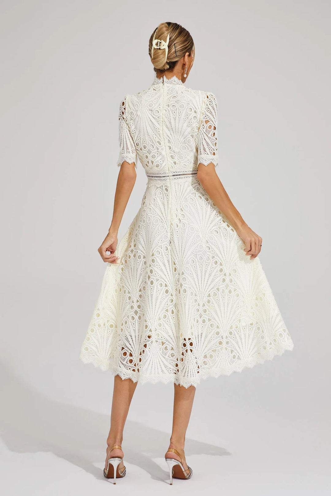 Lace Fit and Flare Midi Dress for Women