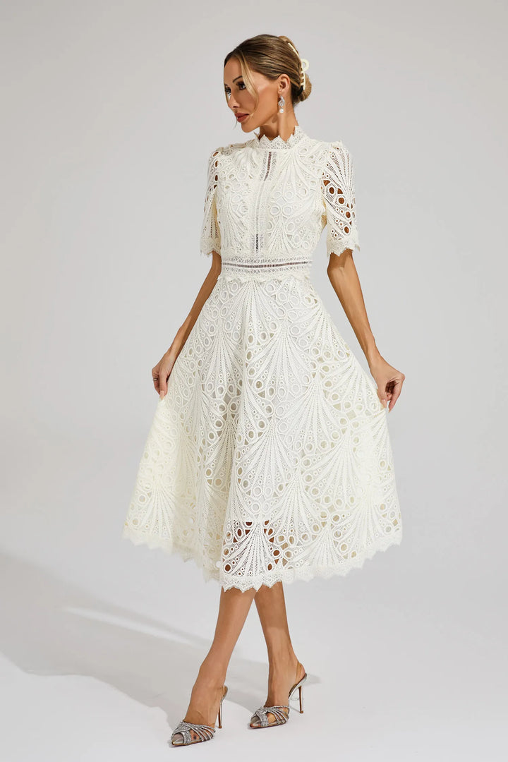 Lace Fit and Flare Midi Dress for Women