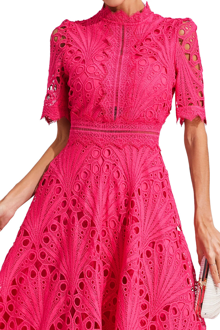 Lace Fit and Flare Midi Dress for Women
