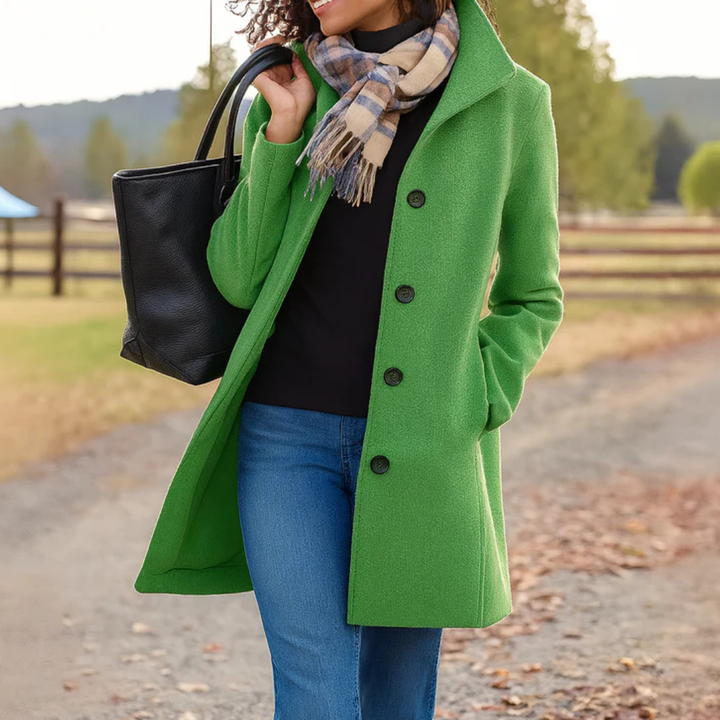 Cappotto monopetto di media lunghezza da donna