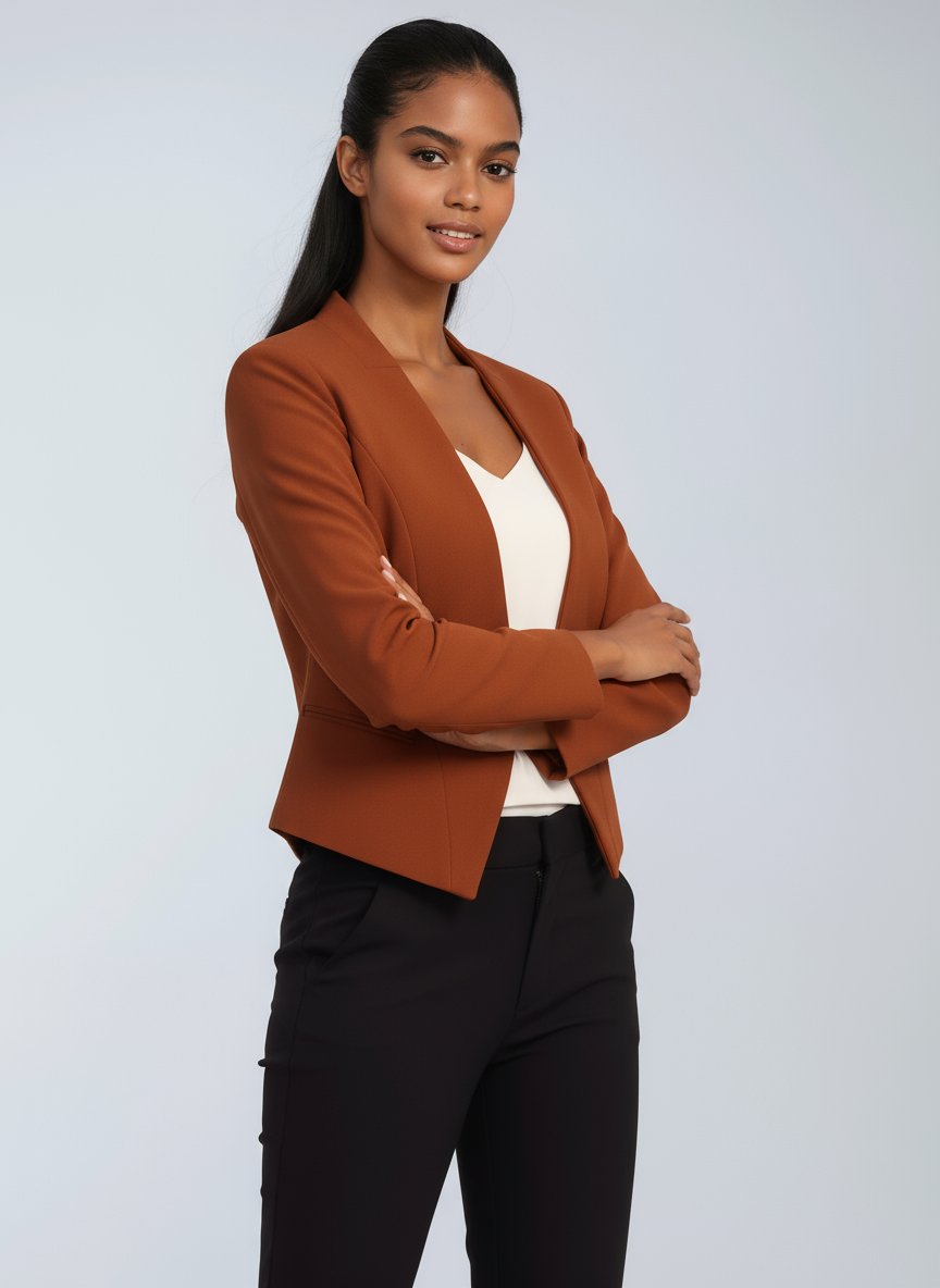 Women's Tailored Open-Front Structured Blazer