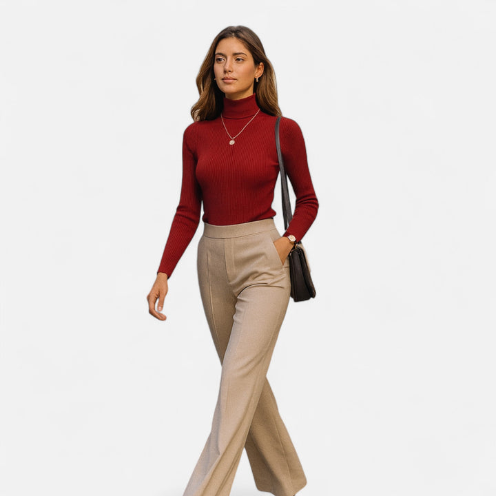 Ribbed Slim Fit Turtleneck Sweater for Women