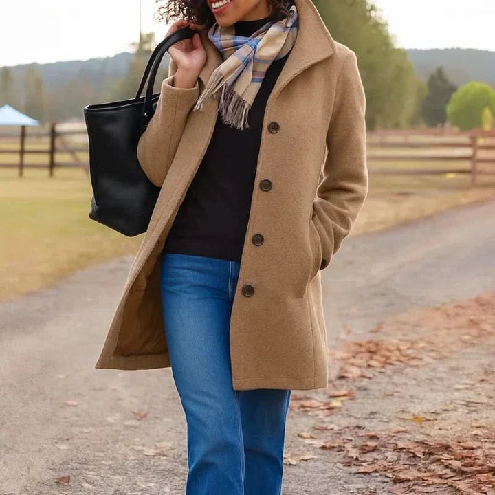 Cappotto monopetto di media lunghezza da donna