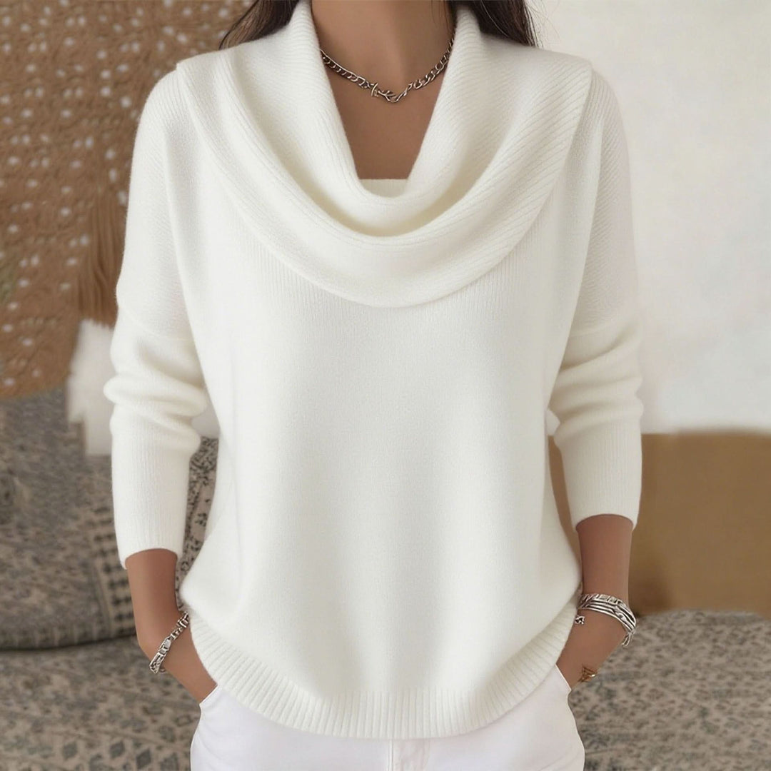 Women's Cowl Neck Long Sleeve Knit Sweater