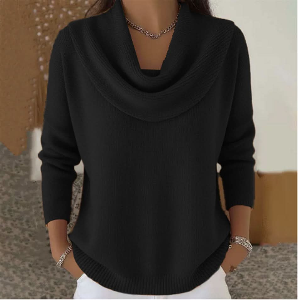 Women's Cowl Neck Long Sleeve Knit Sweater