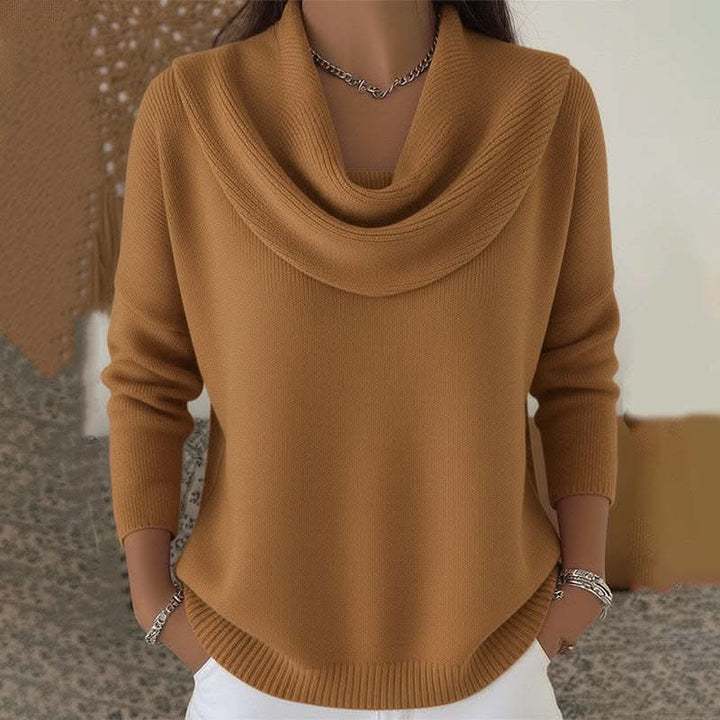 Women's Cowl Neck Long Sleeve Knit Sweater