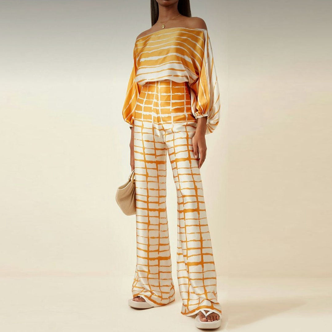 One-Shoulder Top and Wide-Leg Set for Women