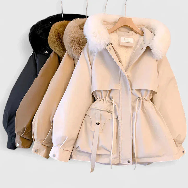 Parka in pelliccia sintetica da donna, giacca invernale