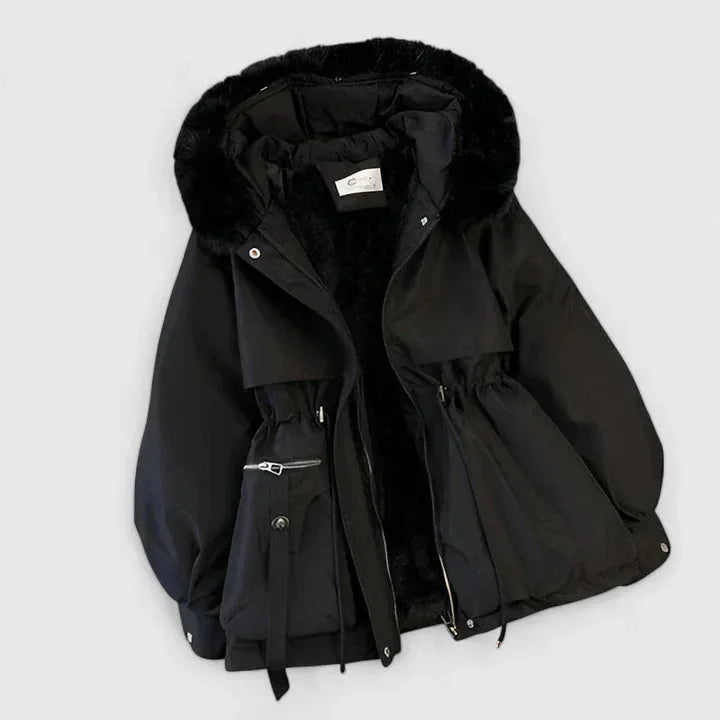 Parka in pelliccia sintetica da donna, giacca invernale