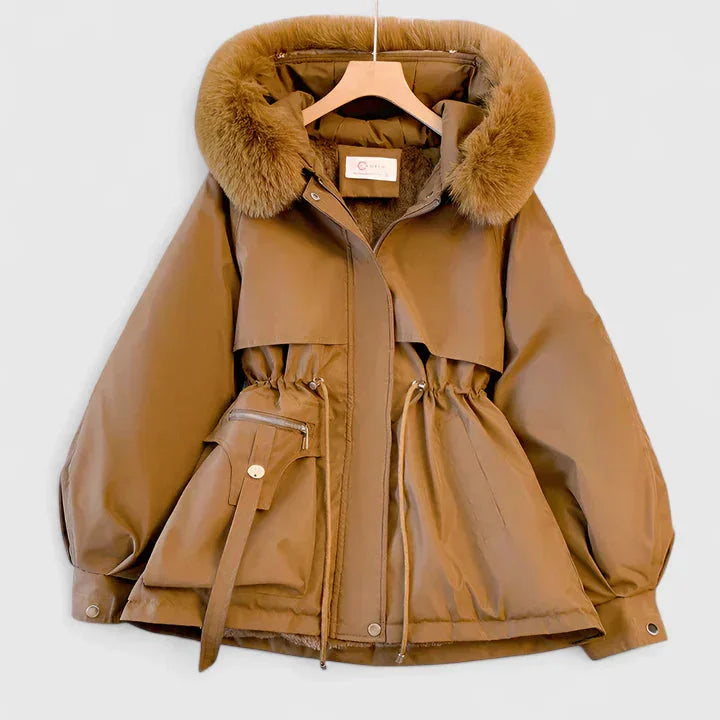 Parka in pelliccia sintetica da donna, giacca invernale