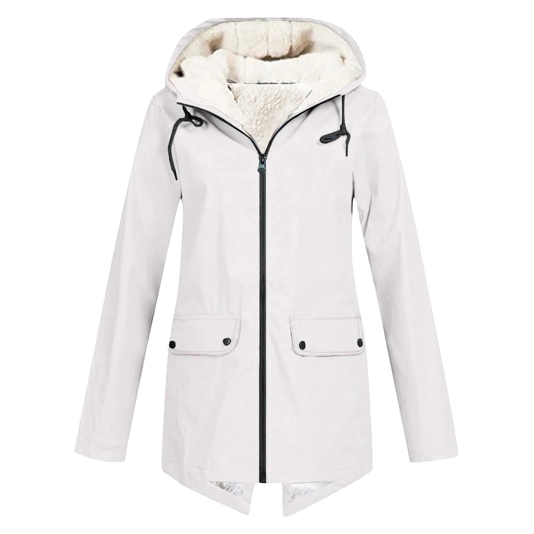 Giacca invernale lunga impermeabile in sherpa da donna