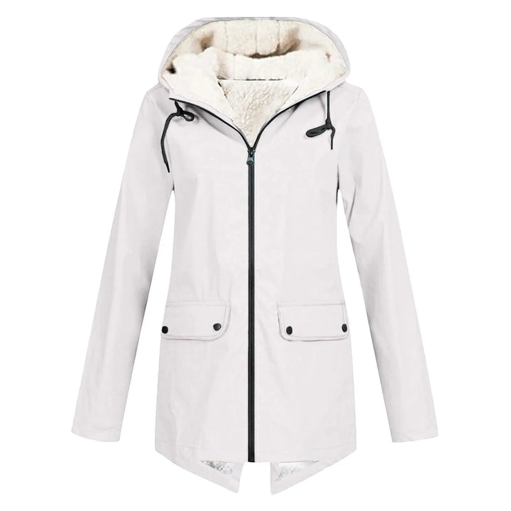 Giacca invernale lunga impermeabile in sherpa da donna