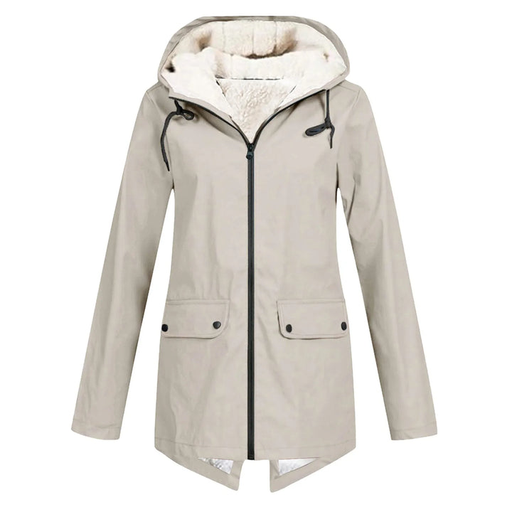 Giacca invernale lunga impermeabile in sherpa da donna