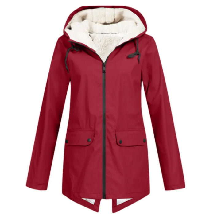 Giacca invernale lunga impermeabile in sherpa da donna