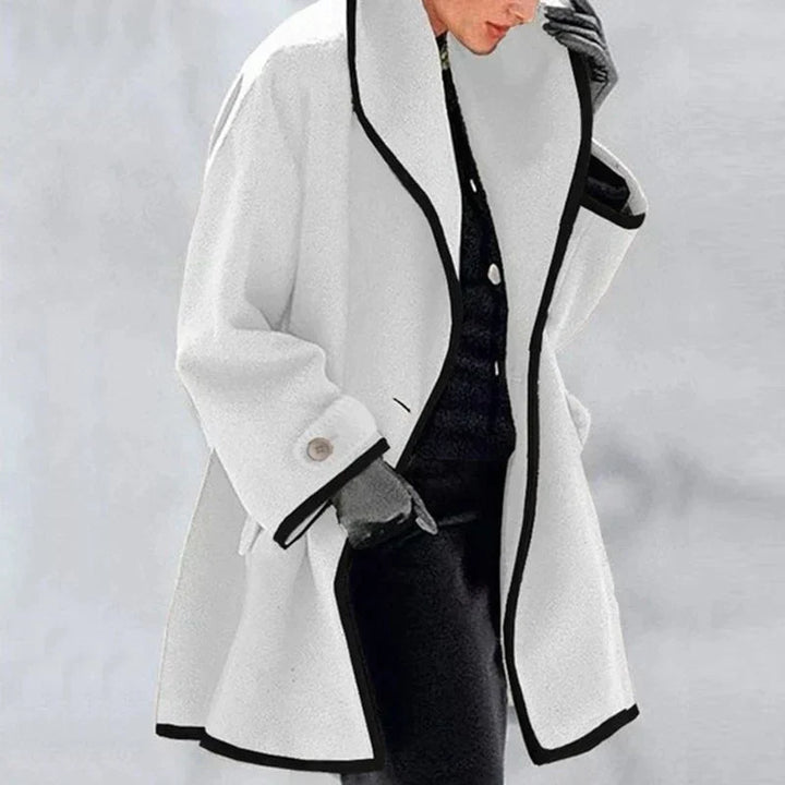 Women's Mid-Length Trench Coat with Contrast Trim