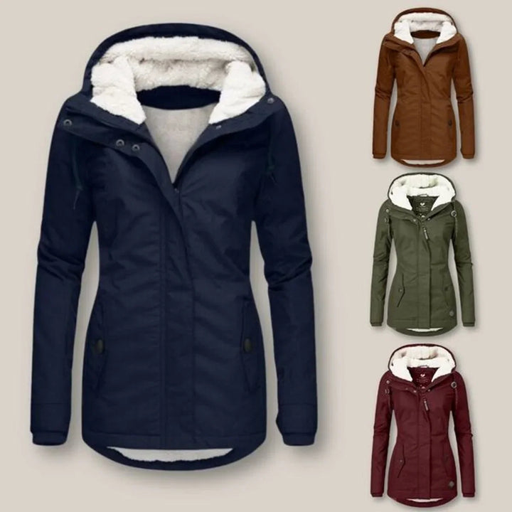 Women's Hooded Fleece-Lined Winter Jacket