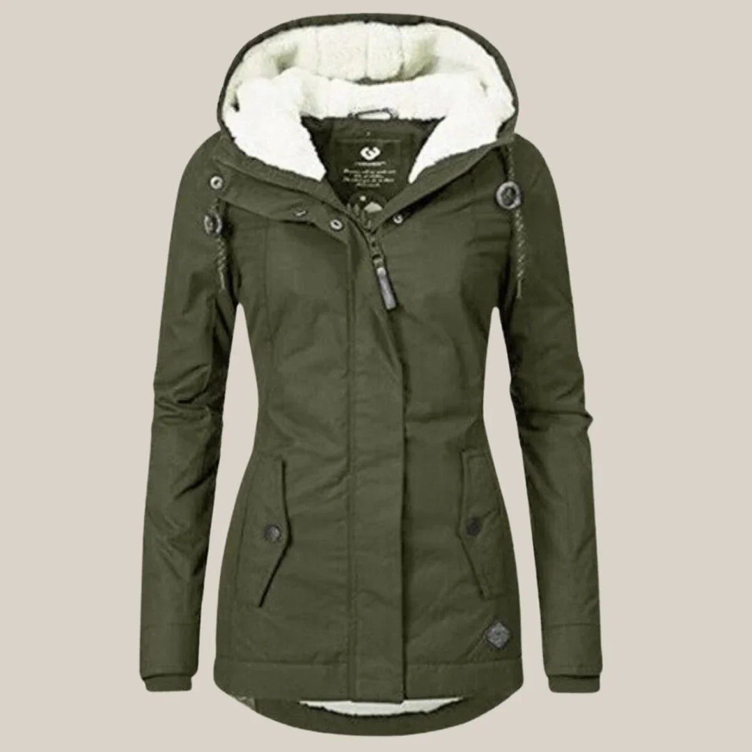 Women's Hooded Fleece-Lined Winter Jacket